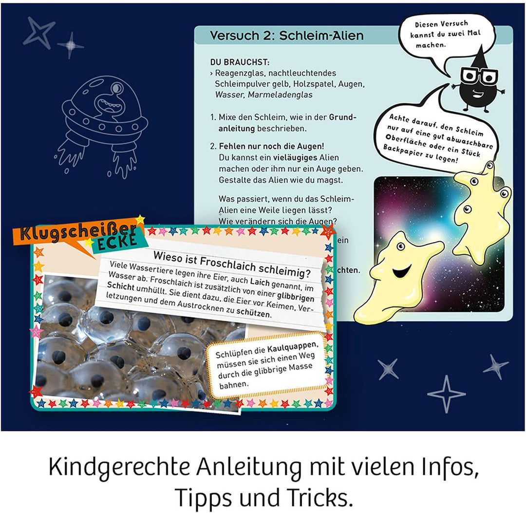 KOSMOS 654177 Fun Science - Schleim-Galaxie, Mixe fünf Verschiedene Schleim-Arten, Experimentierset