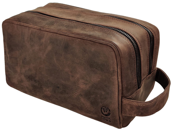 Rustic Town kulturtasche kulturbeutel Leder | Leather Toiletry Bag wash Bag | Leder Kosmetiktasche W