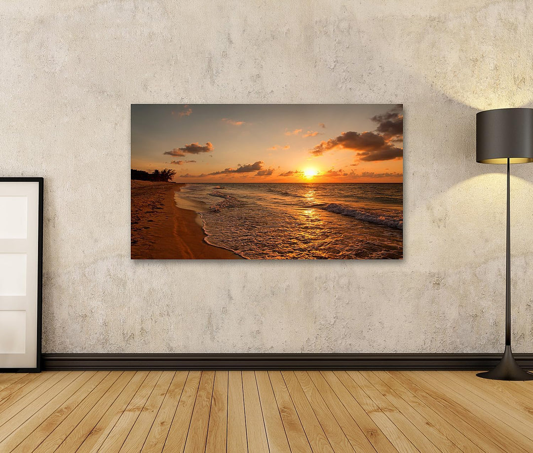 islandburner Bild auf Leinwand Strand Bei Sonnenuntergang Varadero Bilder Wandbilder Poster Leinwand