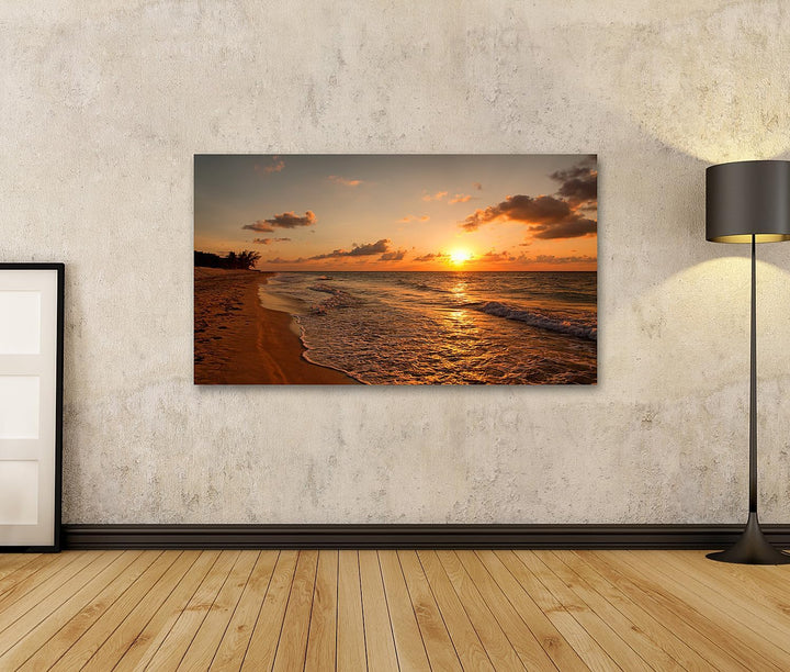 islandburner Bild auf Leinwand Strand Bei Sonnenuntergang Varadero Bilder Wandbilder Poster Leinwand
