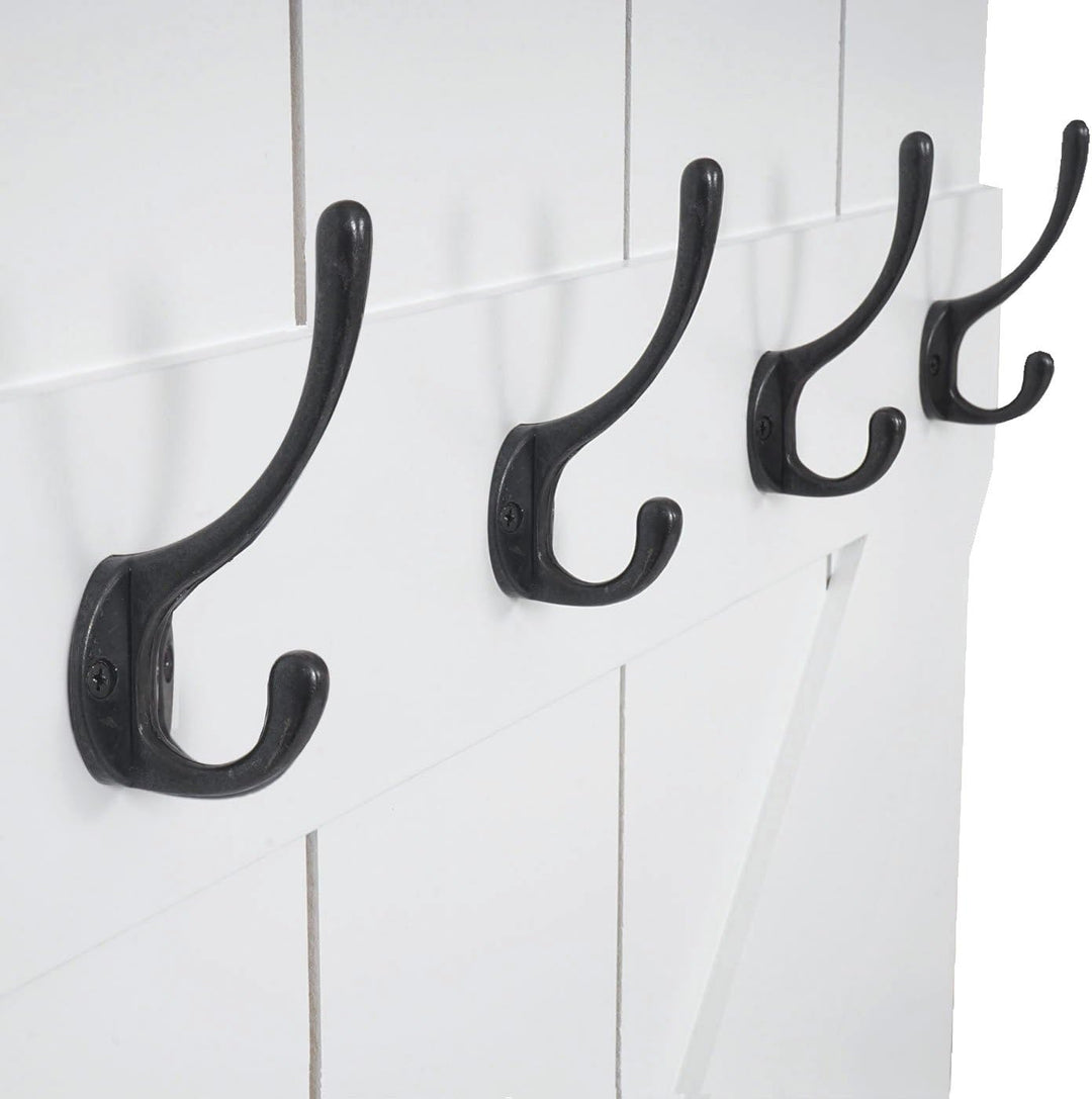 Mendler Tassenhalter HWC-D13, Hängeregal Tassenbrett Wandboard, 6 Haken 91x60cm - weiss lackiert Wei
