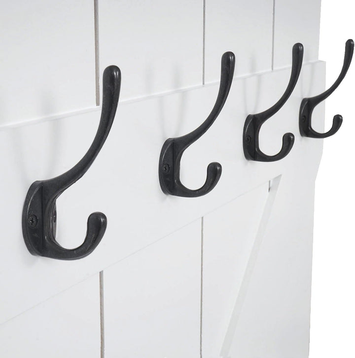 Mendler Tassenhalter HWC-D13, Hängeregal Tassenbrett Wandboard, 6 Haken 91x60cm - weiss lackiert Wei