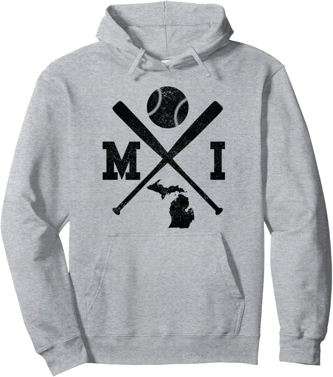 MI USA State - Baseballspieler Michigan Pullover Hoodie