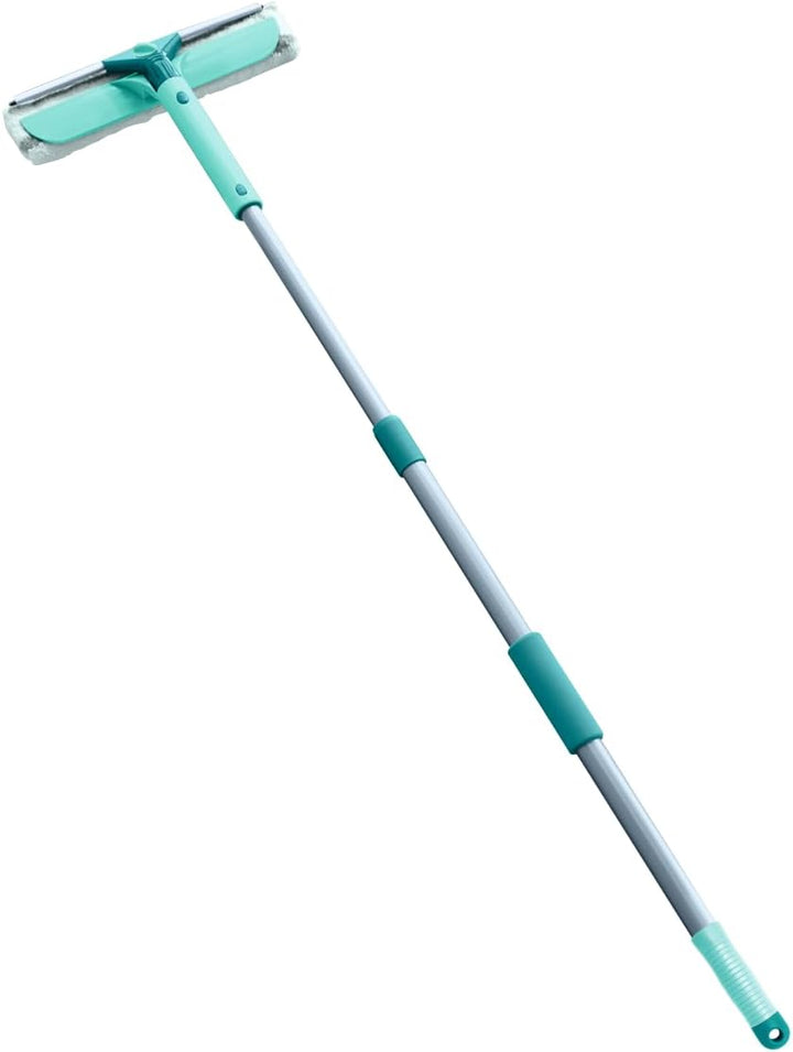 Leifheit Fensterwischer Classic Telescope, 3in1 Fensterreiniger mit Mikrofaserbezug für hartnäckigen