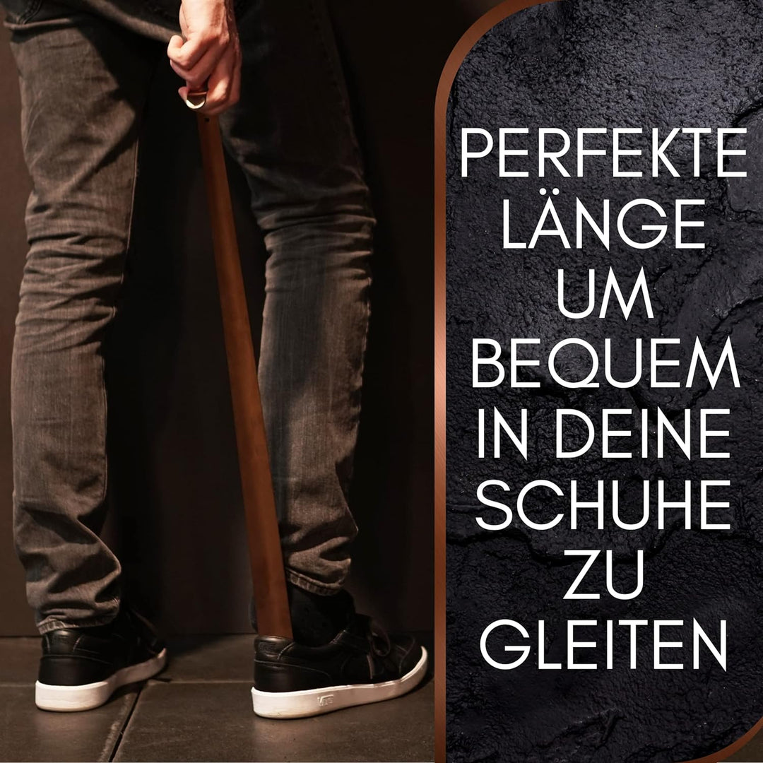 Robfox 70cm Schuhlöffel I extra stabiler Schuhanzieher aus gebürstetem Stahl I lange Schuhanziehhilf