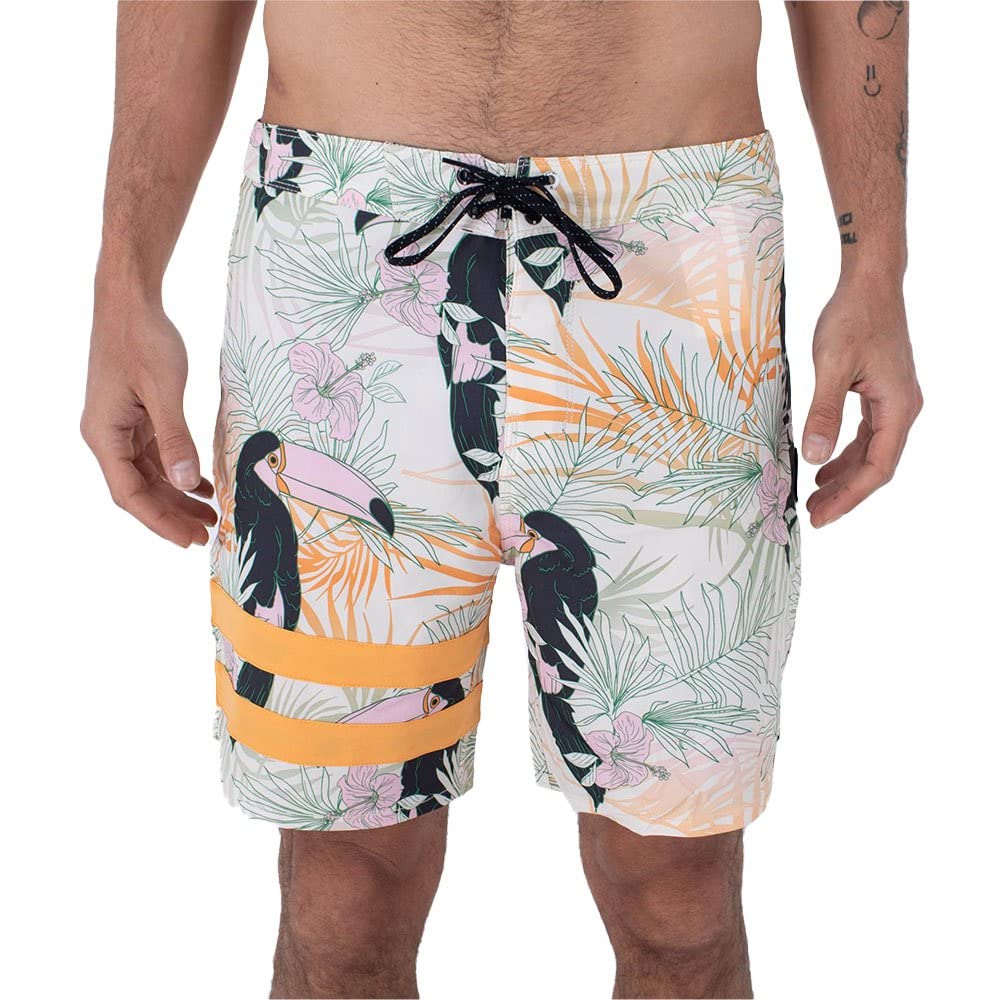 Hurley Herren Phantom-eco Block Party 18' Badeshorts für Herren 28 Barely Knochen, 28 Barely Knochen