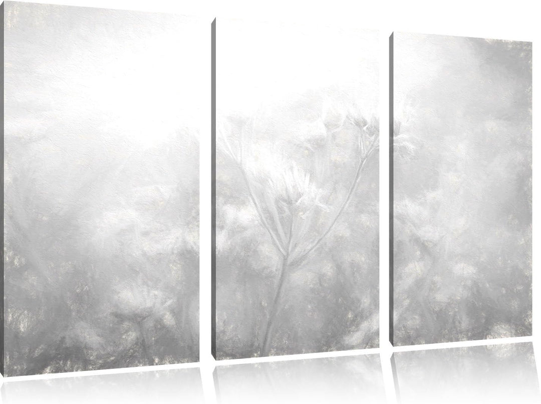 Pixxprint Romantische Blumenwiese als Leinwandbild/Grösse: 3 Teilig (120x80) cm/Wandbild/Kunstdruck/