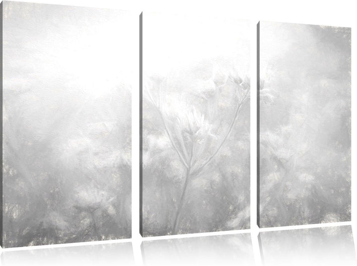 Pixxprint Romantische Blumenwiese als Leinwandbild/Grösse: 3 Teilig (120x80) cm/Wandbild/Kunstdruck/