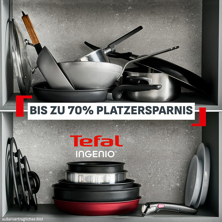 Tefal Ingenio Explore On 3-tlg. Pfannen-Set, Fusion Core Antihaftversiegelung, stapelbar, platzspare