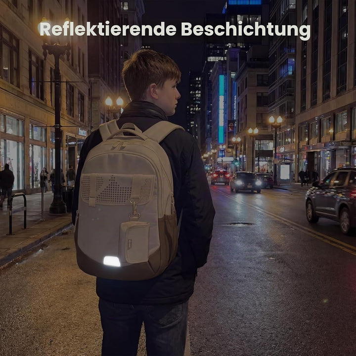 Amythe Schulrucksack Jungen Teenager Grosser Kapazität 30L, Rucksack Schule Gymnasium Oberstufe Schu