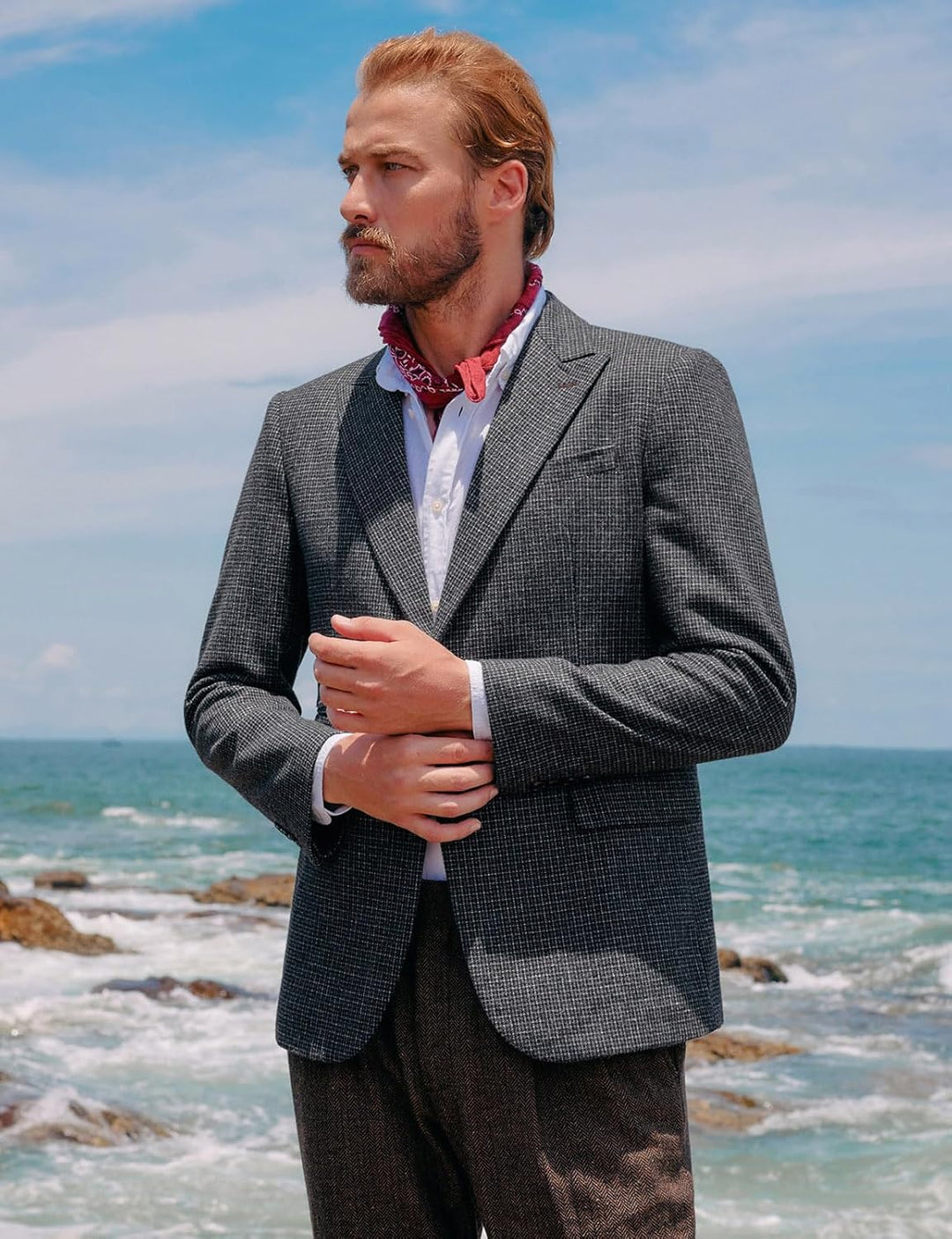 PJ PAUL JONES Sakko Herren Regular Fit British Blazer 2 Knöpfe Modern Business Jackett Blazer S Schw