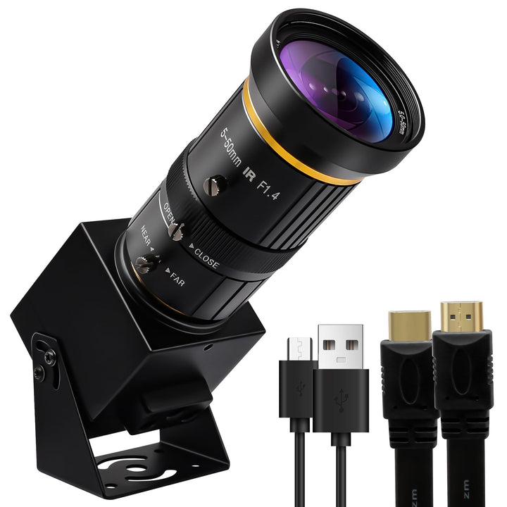 4K Ultra HD HDMI USB Kamera mit 5–50 mm 10-fachem optischem Zoom, Varifokal Objektiv 2160P H.264 H.2