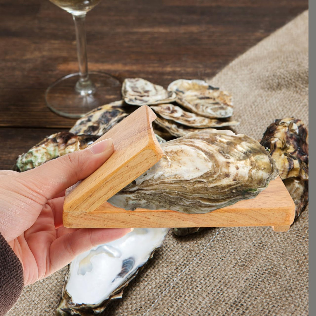 PRETYZOOM Austernhalter Holz 13X8X6Cm Offener Austernöffner Mit Handschutz Küchen-Gadget Für Meeresf