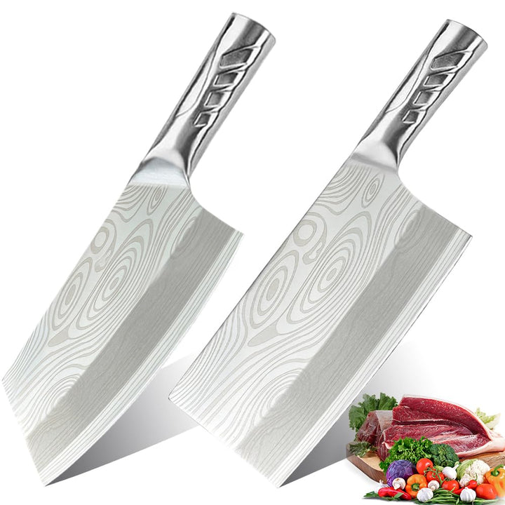 Messer set,2 Stücke Hackmesser, Küchenmesser,scharfes Profi-Universalmesser zur Verarbeitung von Gem