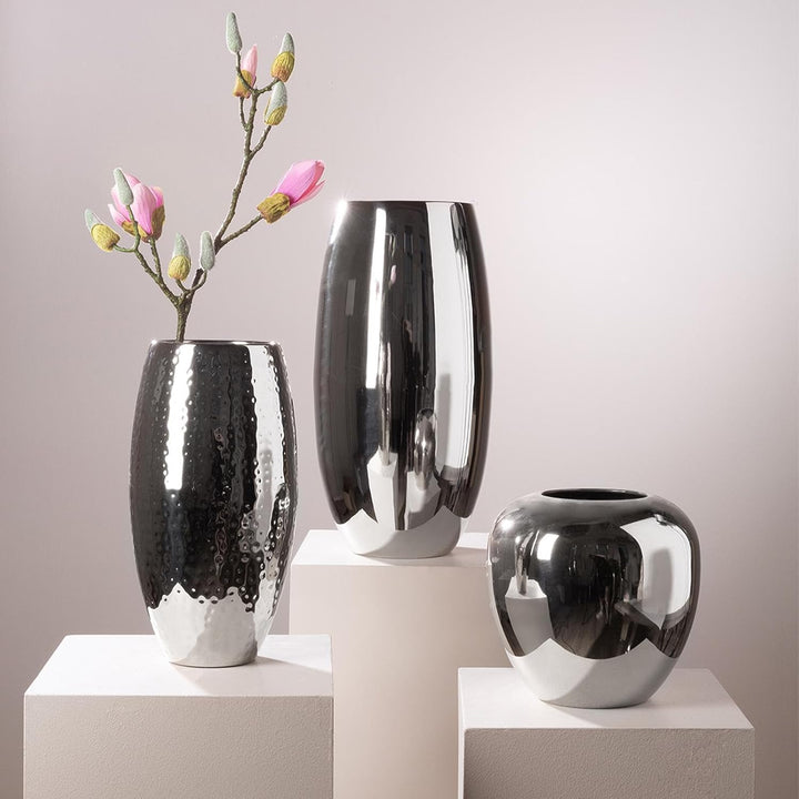 Fink LOSONE Vase, Glas, Silber, 20 x 20 x 20 cm 20 x 20 x 20 cm Silber, 20 x 20 x 20 cm Silber