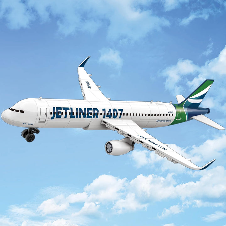 Apostrophe Games Kommerzielles Jetliner-Baustein-Set - 133 Stück, ab 10 Jahren Flugzeugmodell Spielz
