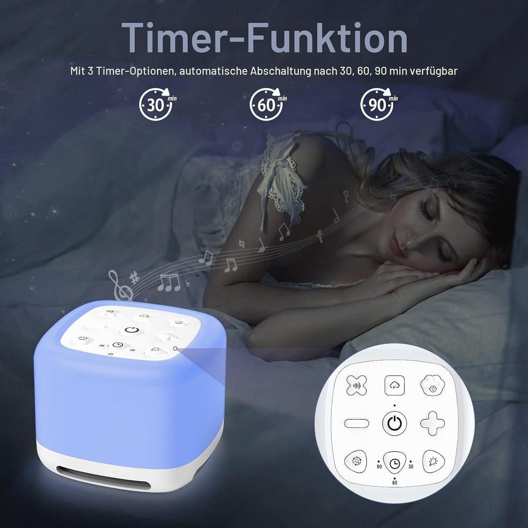 3 IN 1 White Noise Machine mit Licht, [40 Klänge und 7 Nachtlicht ] Weisses Rauschen für Besseren Sc