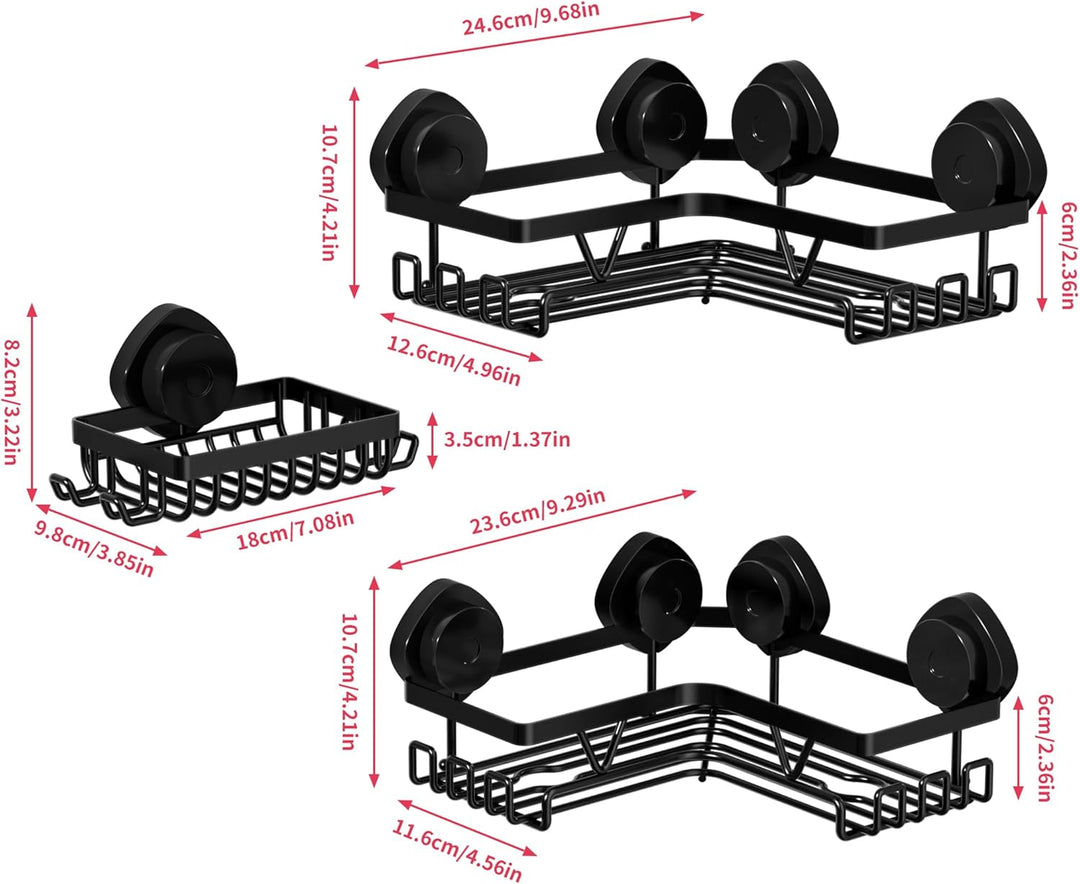 Duschablage Ohne Bohren, Edelstahl Duschregal Saugnapf, Badezimmer Dusche Organizer, Duschregal Ecke