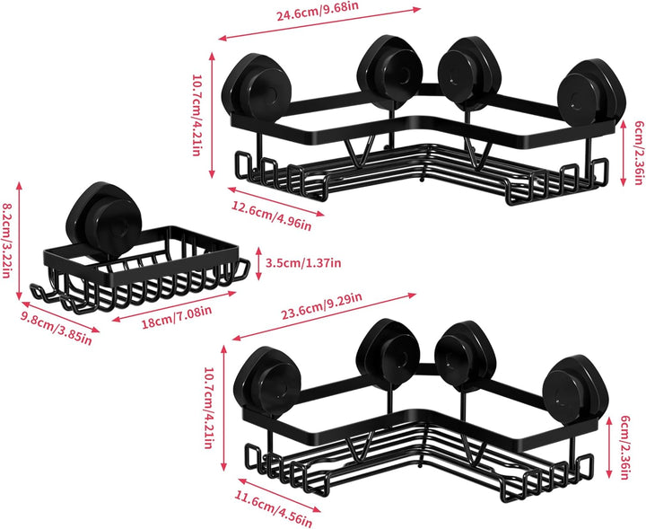 Duschablage Ohne Bohren, Edelstahl Duschregal Saugnapf, Badezimmer Dusche Organizer, Duschregal Ecke