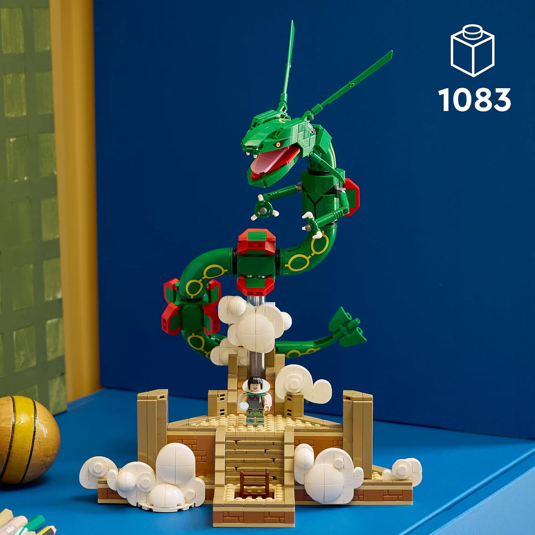 LEGO Pokémon Rayquaza - Modellbausatz für Erwachsene mit Drachenfigur, Trainerin Amalia Minifigur &amp;