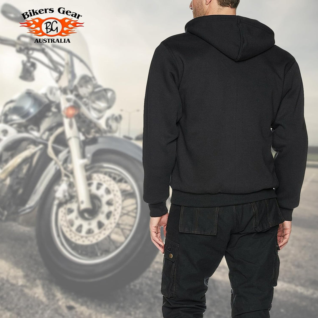 Pullover/Hoody voor motorrijders - 100% Kevlar - Beschermers Zwart - XL