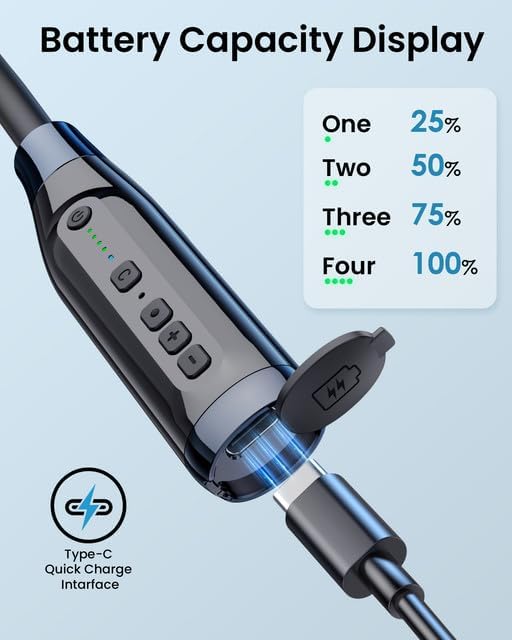 SOPPY Kopfhörer Bluetooth 5.4 Nackenband Sportkopfhörer mit 100 Std. Spielzeit, Kabellose Kopfhörer