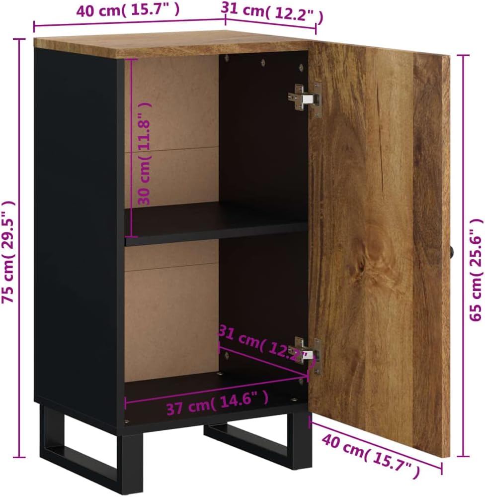 vidaXL Sideboard, Highboard mit Tür, Kommode Beistellschrank mit Eisenbeinen, Wohnzimmerschrank Anri