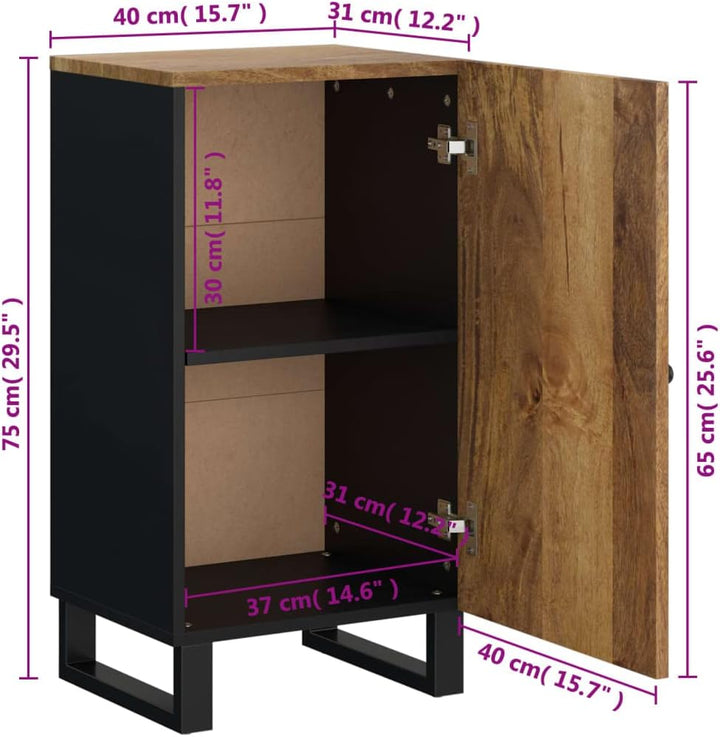 vidaXL Sideboard, Highboard mit Tür, Kommode Beistellschrank mit Eisenbeinen, Wohnzimmerschrank Anri