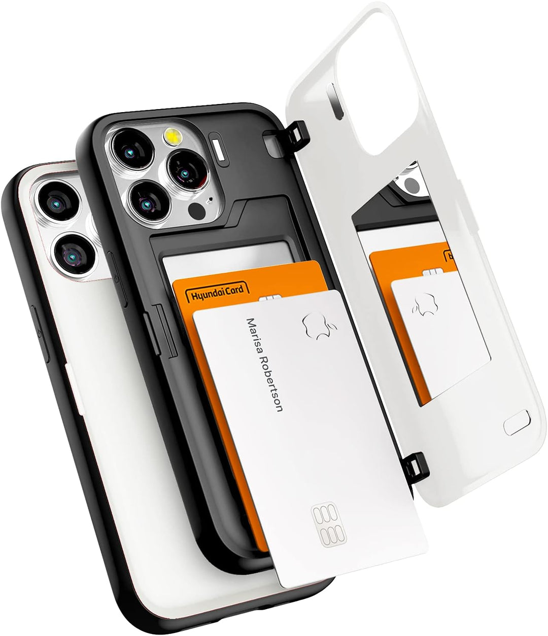 GOOSPERY Magnetic Door Bumper Hülle Kompatibel mit iPhone 13 Pro, Dual Layer protektive Kartenhalter