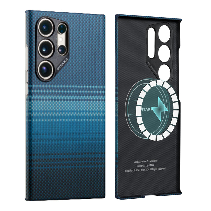 pitaka Hülle für Samsung Galaxy S24 Ultra aus 100% Aramidfaser Magnetische Handyhülle Ultradünne und
