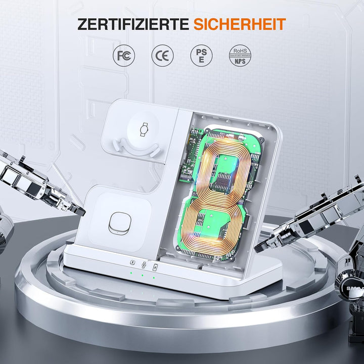 LK Induktive Ladestation für Samsung 3 in 1 Ladestation Kompatibel für Galaxy Watch 8/7/6/5/5 Pro/4