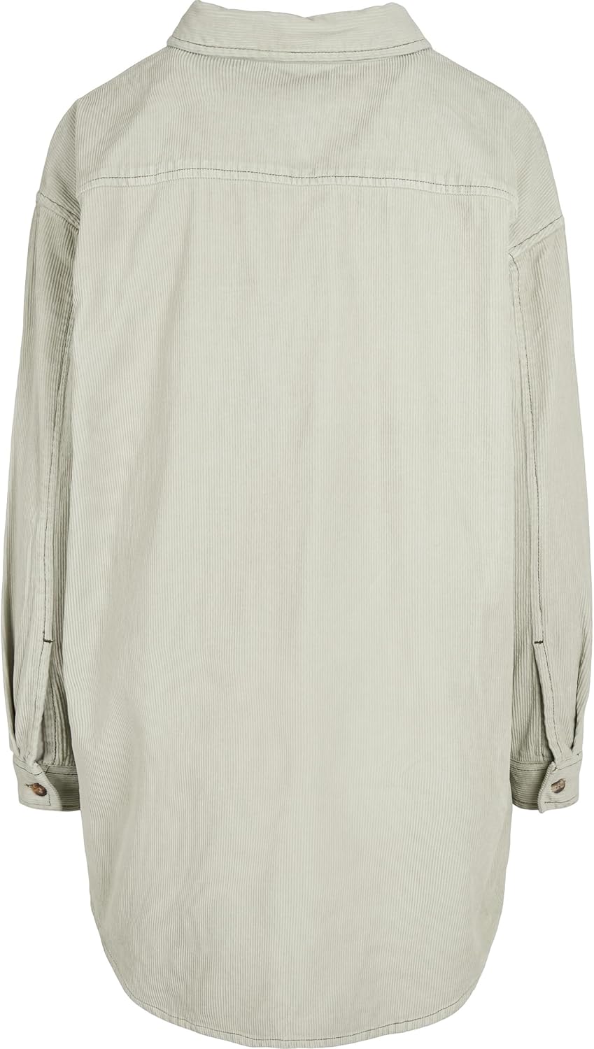 Urban Classics Damen Ladies Long Corduroy Overshirt 3XL Softsalvia, 3XL Softsalvia
