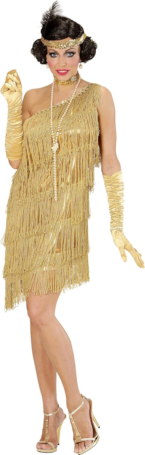 "FLAPPER" (dress, choker, headband with feather) - (S), S