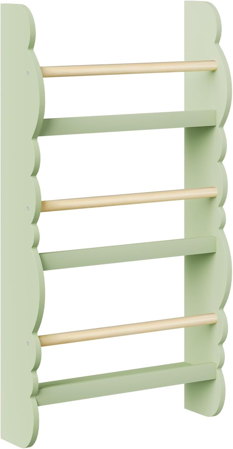 WOLTU Kinder Bücherregal Wandregal, Bücher-Organizer mit 3 Ablagen, Kinderregal für Buchaufbewahrung