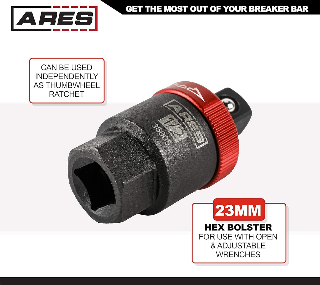 ARES 36005-1/2-Zoll-Antriebs-Ratschen-Adapter – wandelt Brechstange oder Schiebet-T-Griff in Ratsche