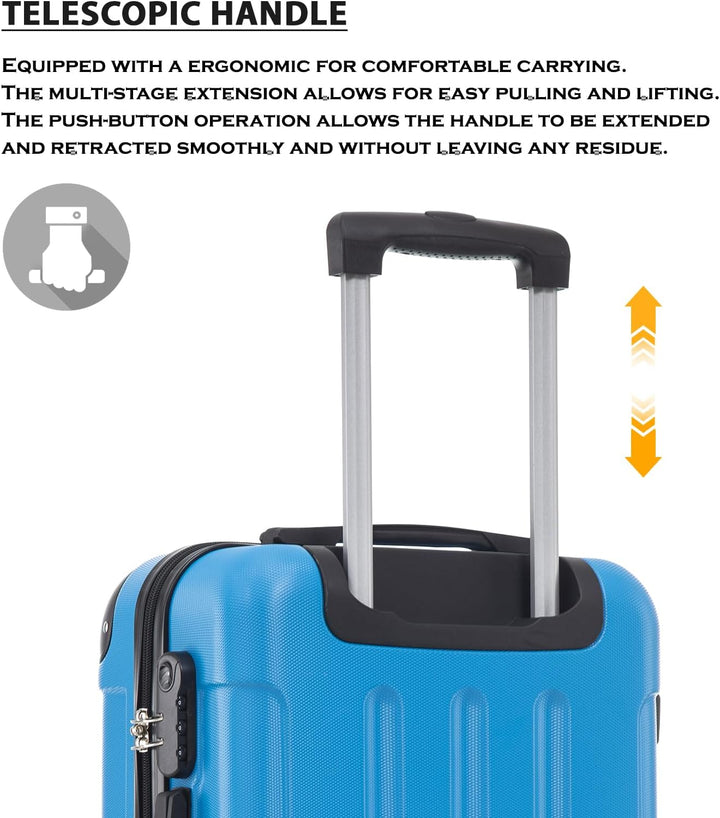 Trolley Koffer Suitcase, Reisekoffer, Rollkoffer Handgepäck, Hartschalenreisekoffer mit 4 Rollen 360