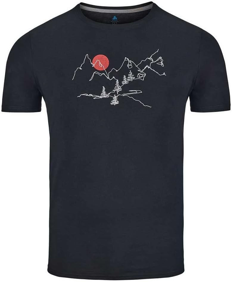 Odlo Herren Nikko Landscape_551372 Kurzarm Shirt L Schwarz, L Schwarz