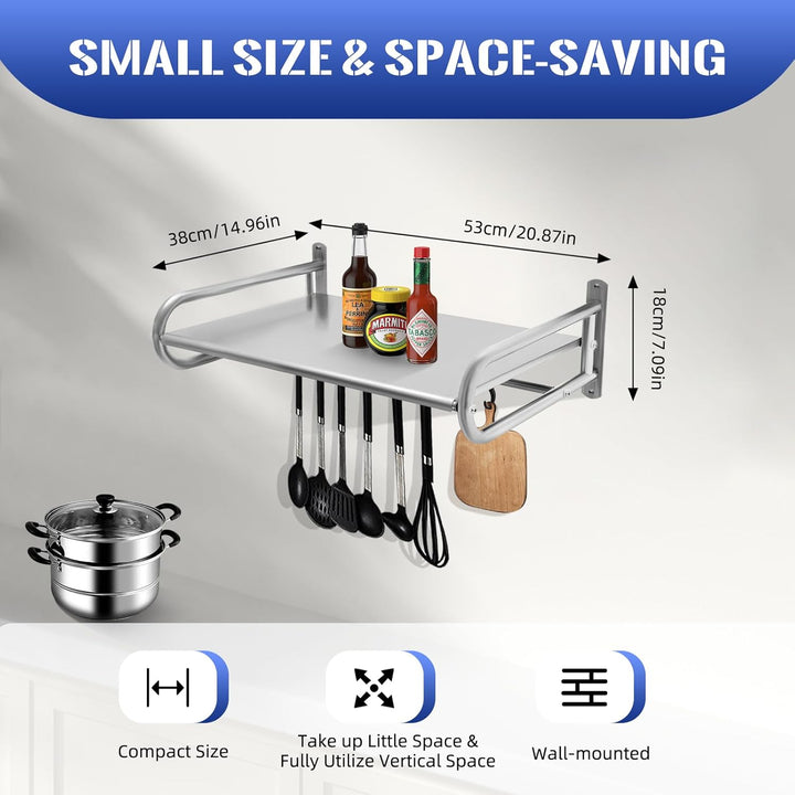 Edelstahl Mikrowellenhalter Wandmontierte Küchenregal für bis 20 kg Mikrowelle Wand für Küche Single
