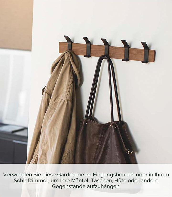 Wall coat rack - Rin - brown Schwarz, Schwarz