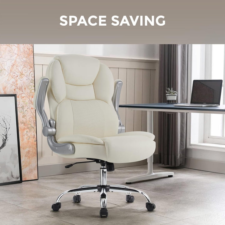 IWMH Bürostuhl Ergonomischer Schreibtischstuhl Chefsessel Drehstuhl mit hochklappbarer Armlehne, höh
