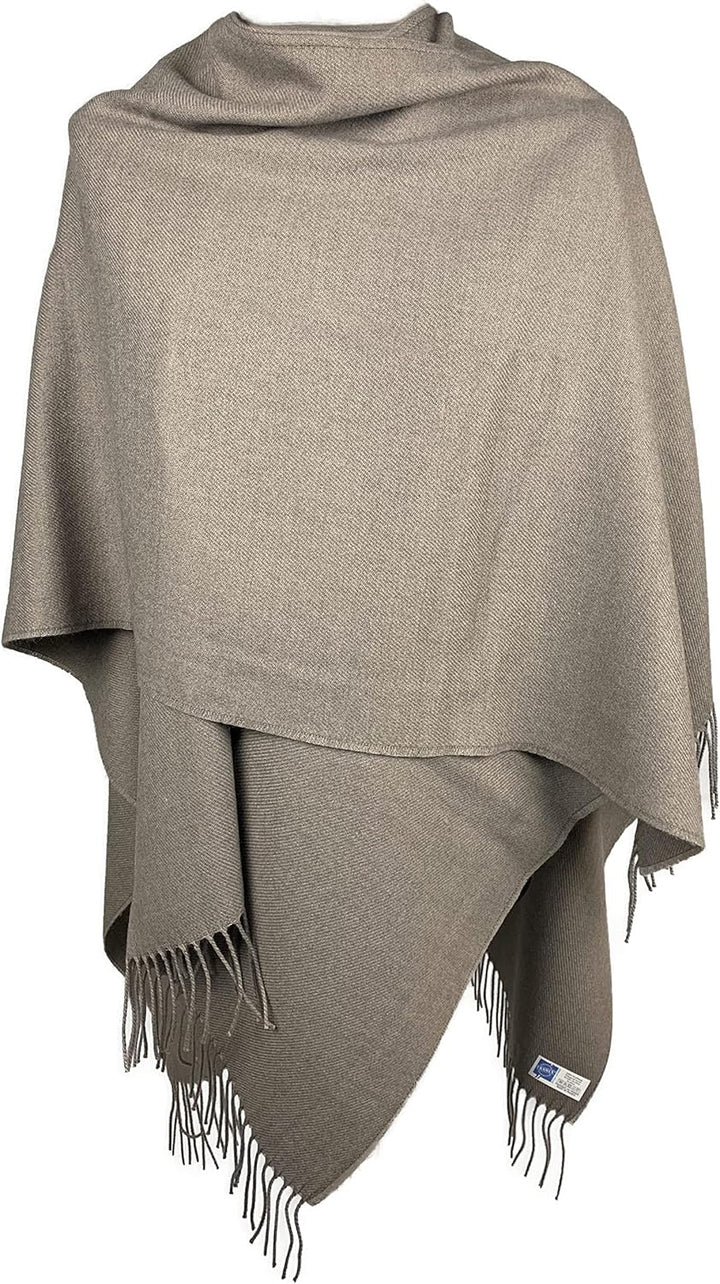 Toutacoo, Grosser Poncho mit Fransen - Damen - 08-maulwurf, 08-maulwurf