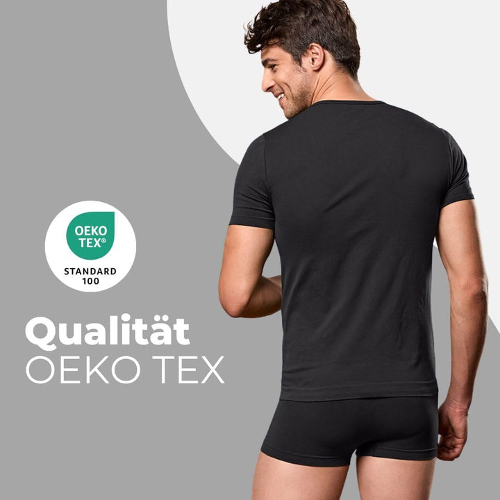 FOCENZA T-Shirt für Herren mit V-Ausschnitt, Unterwäsche aus weicher elastischer und bequemer Mikrof