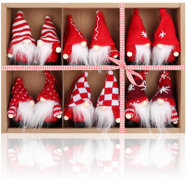 com-four® 12x Premium Weihnachtsbaum-Anhänger Wichtel - Wichtelfiguren-Anhänger als Geschenkanhänger
