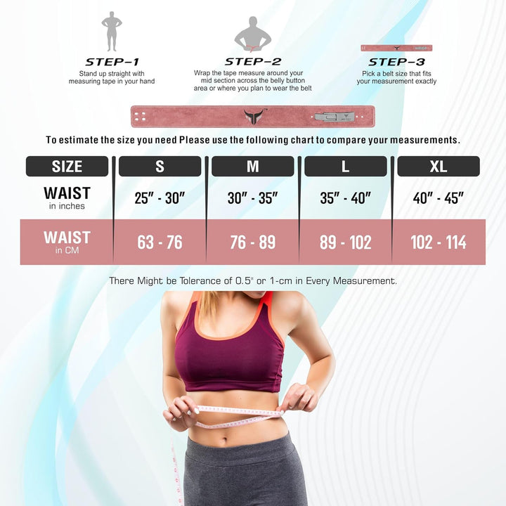 Mytra Fusion L2 Gym Fitness Gewichthebergürtel, Hocken, Kreuzheben Pink