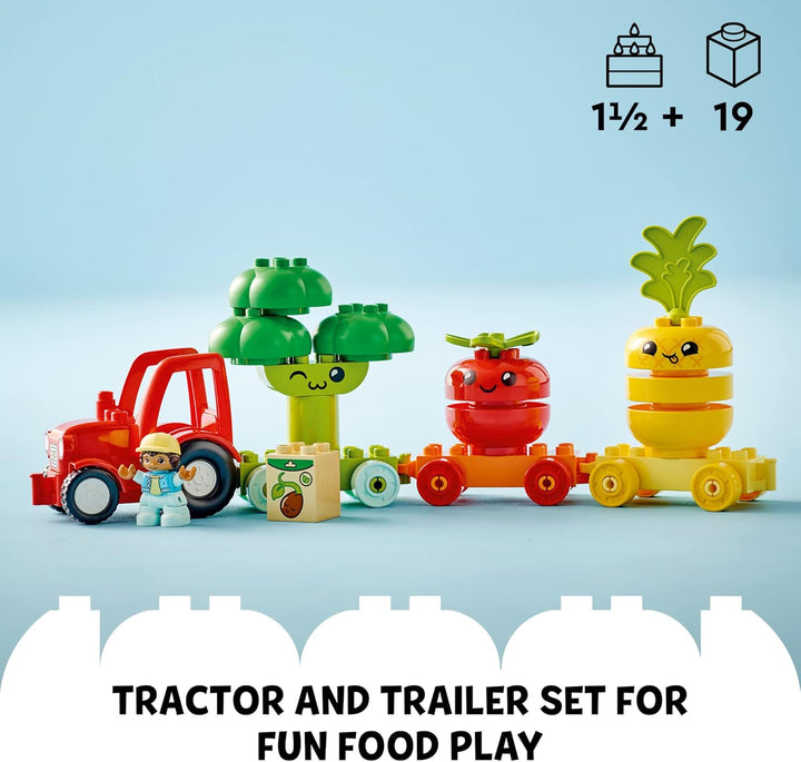 Lego DUPLO 10982 Mein erster Obst- und Gemüsetraktor, Spielzeug zum Stapeln und Sortieren von Farben