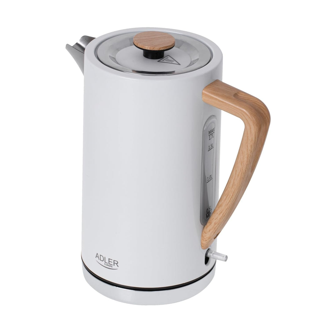 ADLER-Metallkessel 1,5 l, Sicherheitskontrollsystem, 2200 W Leistung, weiss