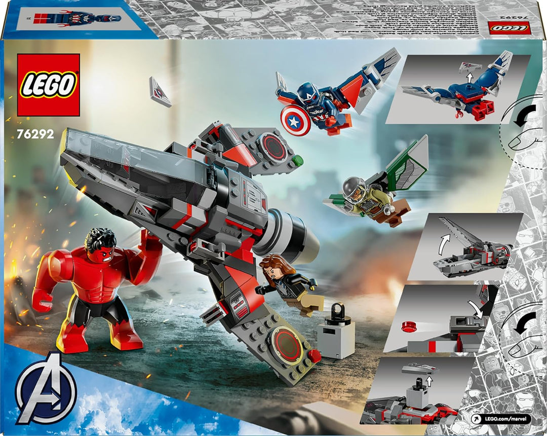 LEGO Marvel Showdown zwischen Captain America und Red Hulk, Geschenk für Kinder, Set mit baubarem Je