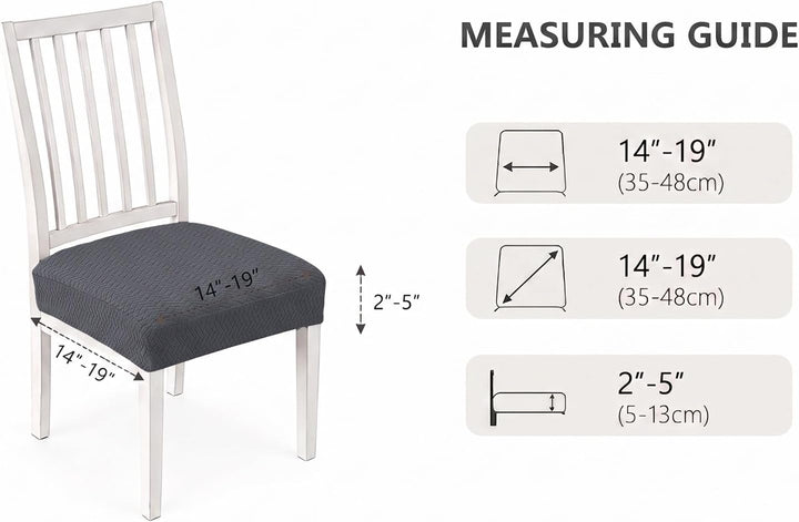 KELUINA Diamantgitter Jacquard wasserdichte Stuhl Sitzbezüge für Esszimmer Stretch Stuhl Sitzkissen