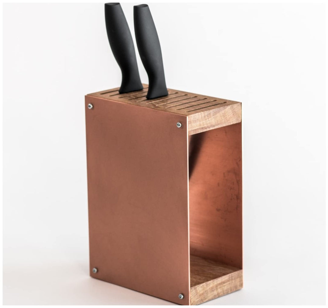 Messerblock ohne Messer, Messerhalter, leerer Messerblock, Küchenmesserständer, Stahlblock, universe