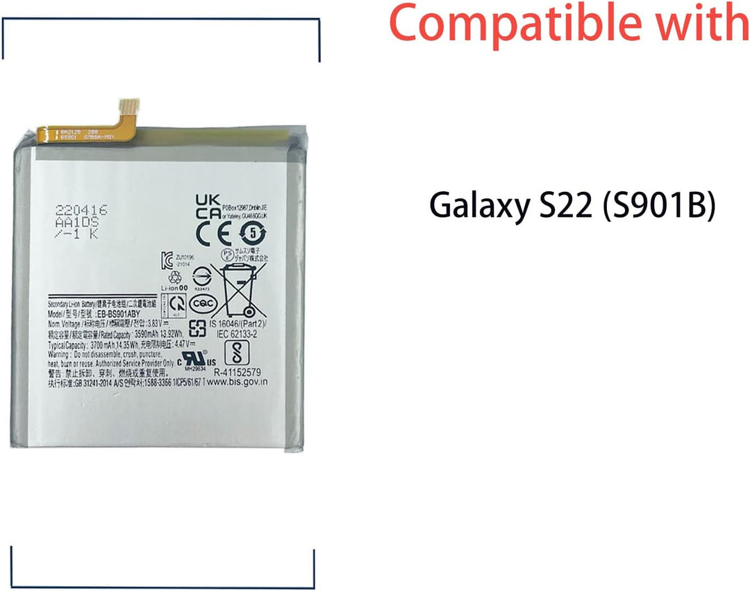 Aousavo EB-BS901ABY ersatz akku Kompatibel mit Galaxy S22 (S901B)